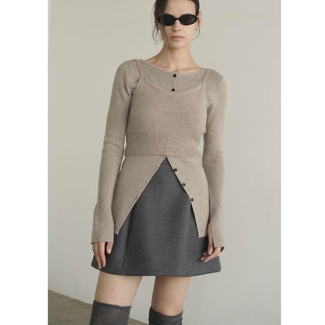 CLANE BUSTIER SET BOAT NECK KNIT ベージュ CLANE BUSTIER SET BOAT NECK KNIT Beige