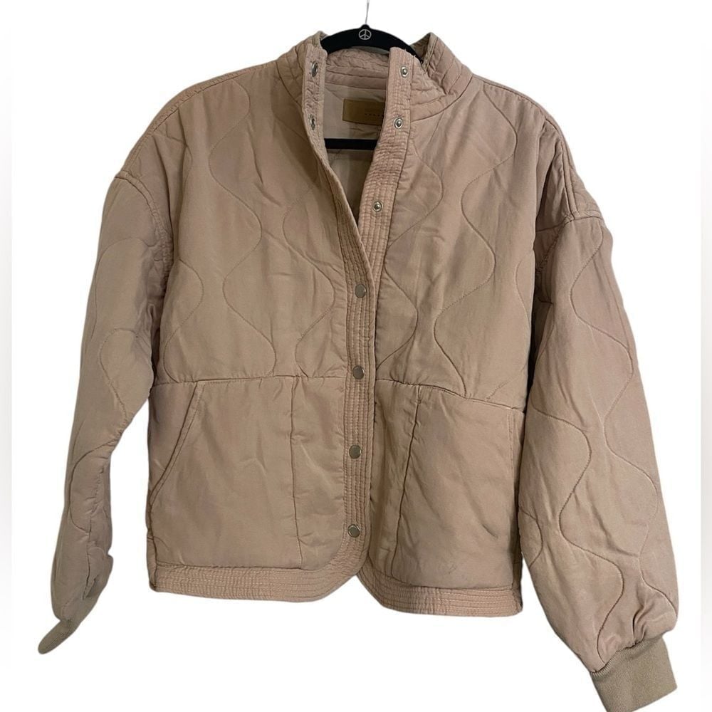 BLANK NYC Sand Drift Light Pink Drop Shoulder Quilted Jacket X-Small NWT