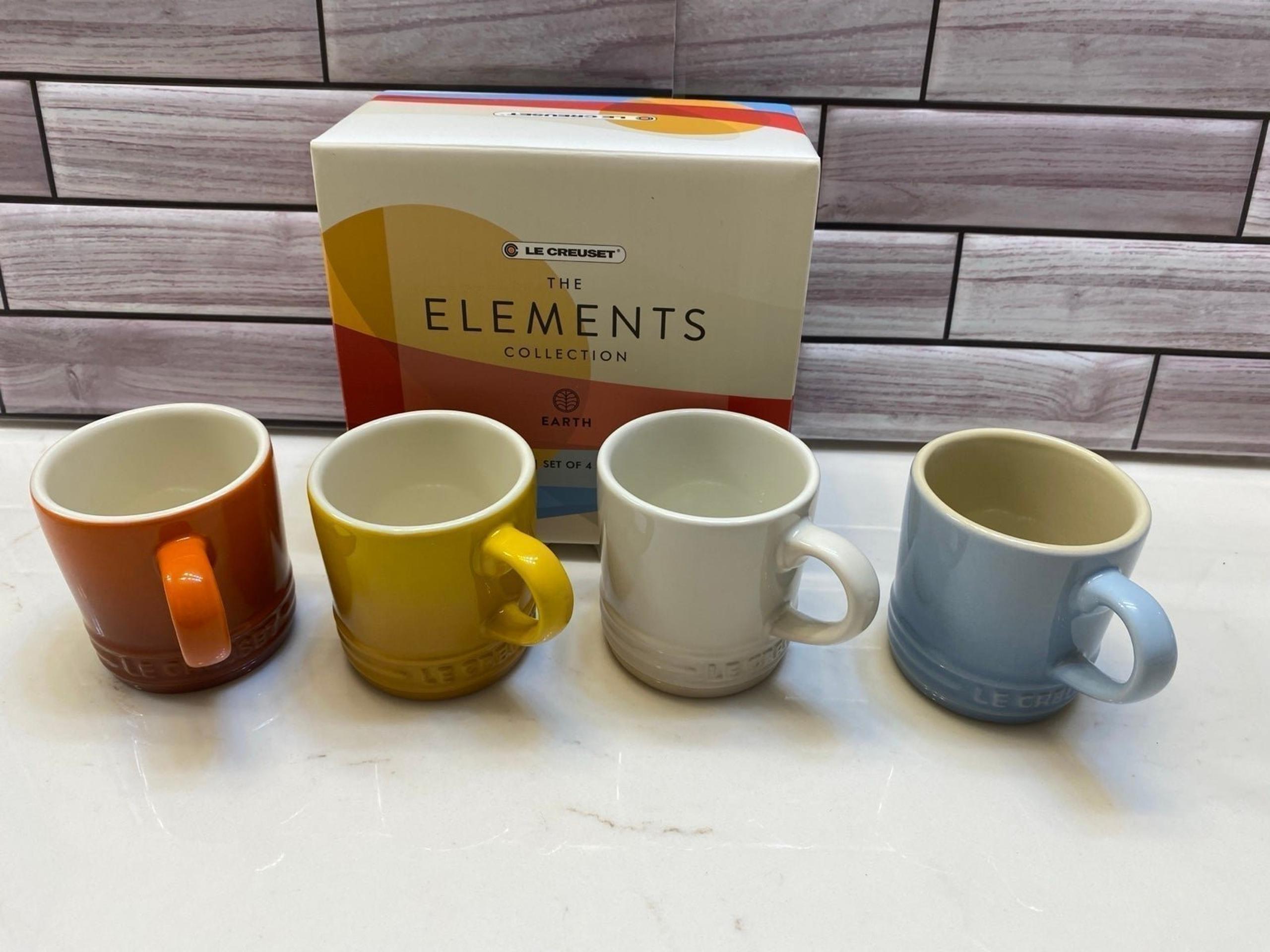 Le Creuset ❤️Elements collection espresso mugs -set of 4 New in Box