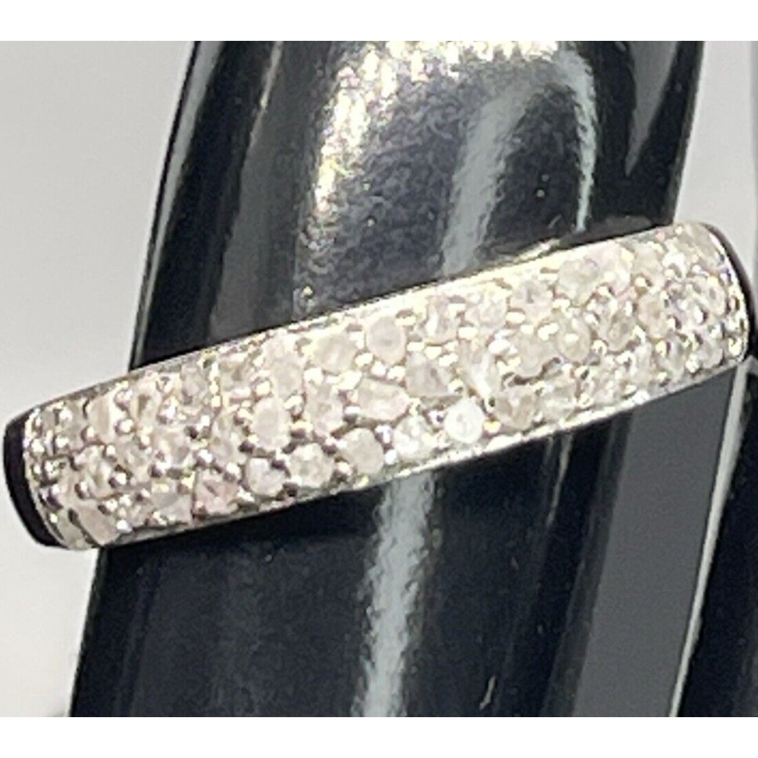 Pave Diamond (1/2 ct) Sterling Silver Ring (Size 7) Luxury Chic Stunning NWT