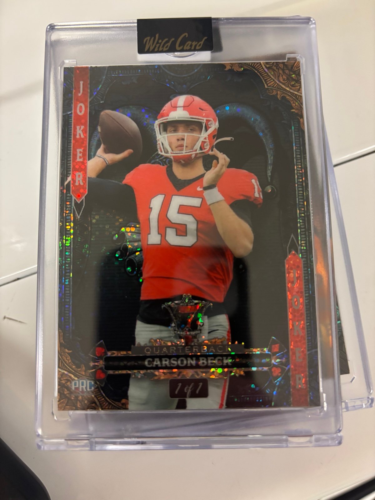 2024 Wild Card 7 Card Stud Carson Beck White Joker 1/1 PRC