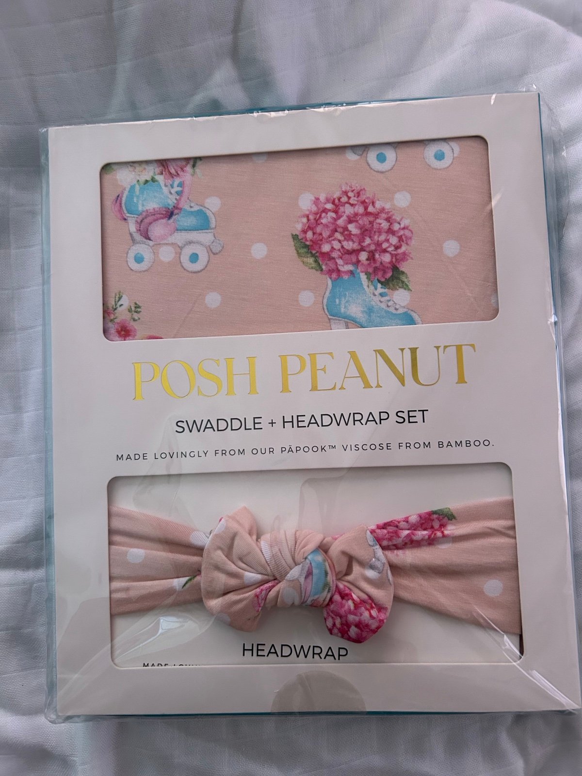Posh Peanut Jenny swaddle and headband set