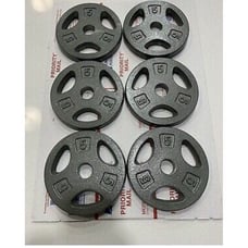 6 - brand new cap 5lb 1 inch plates
