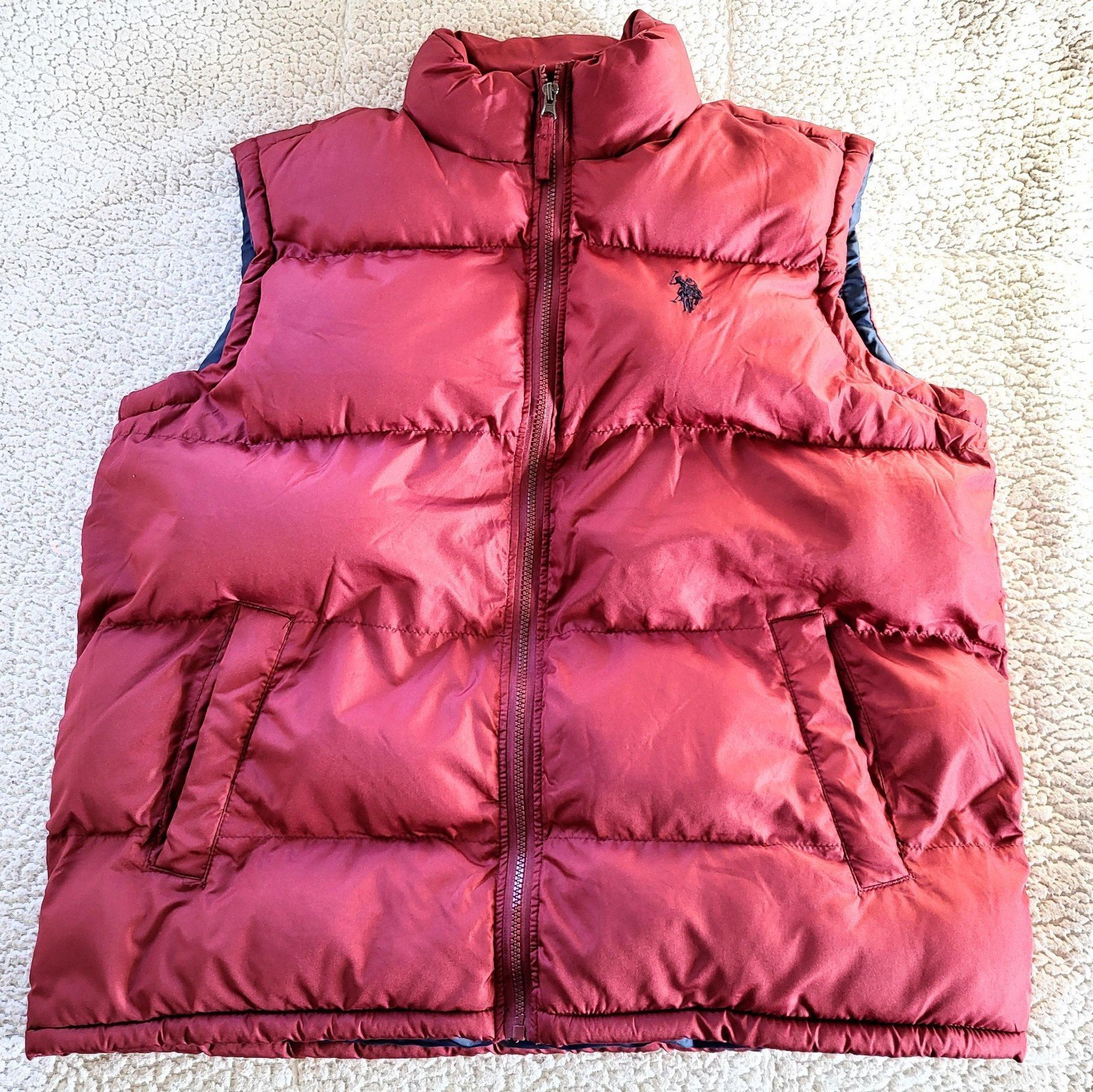Vintage Polo Ralph Lauren Men's Red Zip-Up Puffer Vest Jacket Insulated Sz Large