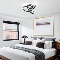 Black Modern Ceiling Light Fixtures 6000K Semi Flush Mount