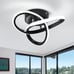 Black Modern Ceiling Light Fixtures 6000K Semi Flush Mount