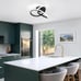 Black Modern Ceiling Light Fixtures 6000K Semi Flush Mount