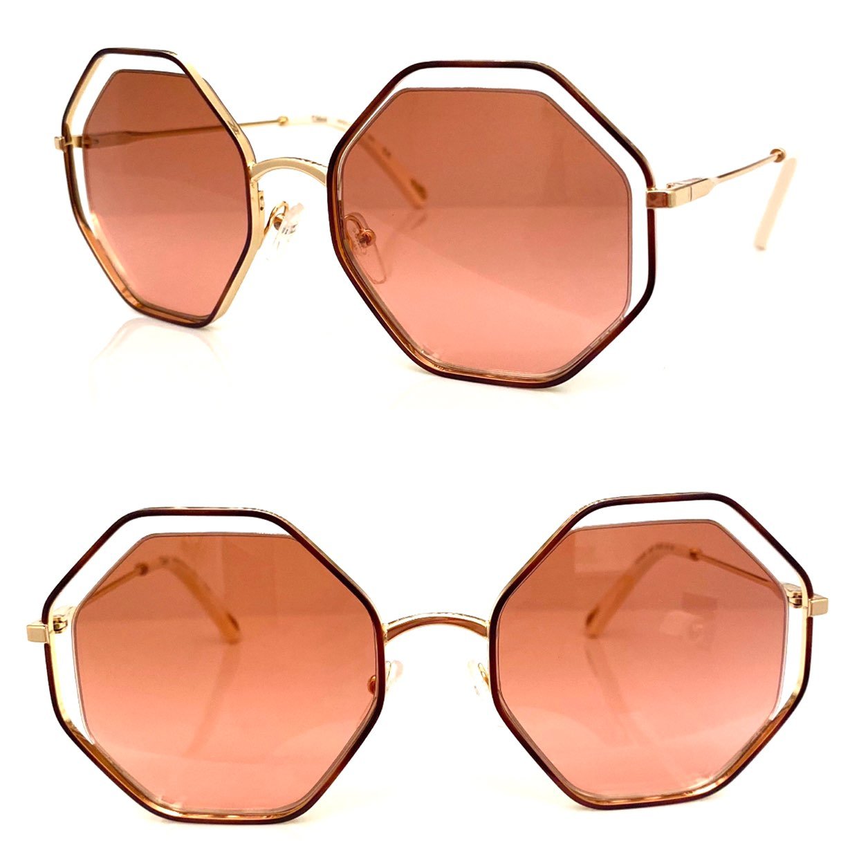 Chloe Octaginal Geo Brick Rose sunglasse