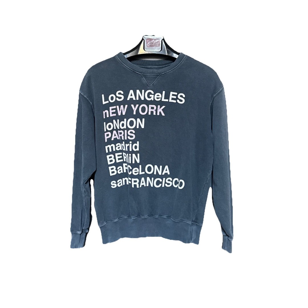 Anine Bing Size Small Sweatshirt Small City Love Vintage Washed Look Gray