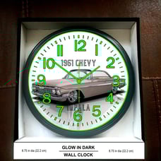 Glow in the Dark Wall Clock 1961 Lowrider Chevy Impala Garage Shop Wall Clock