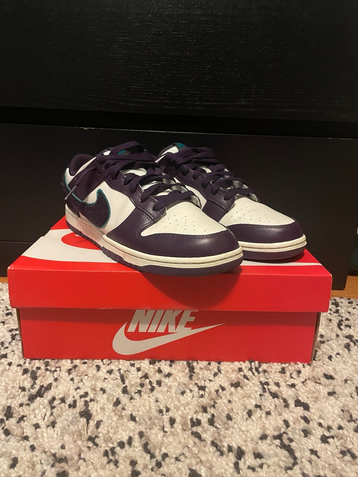 Nike dunk low “Chenille Swoosh sail Grand purple”