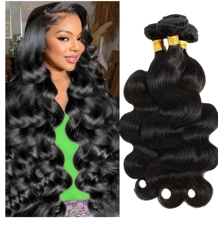 Human hair body wave bundles 18,20 and 22