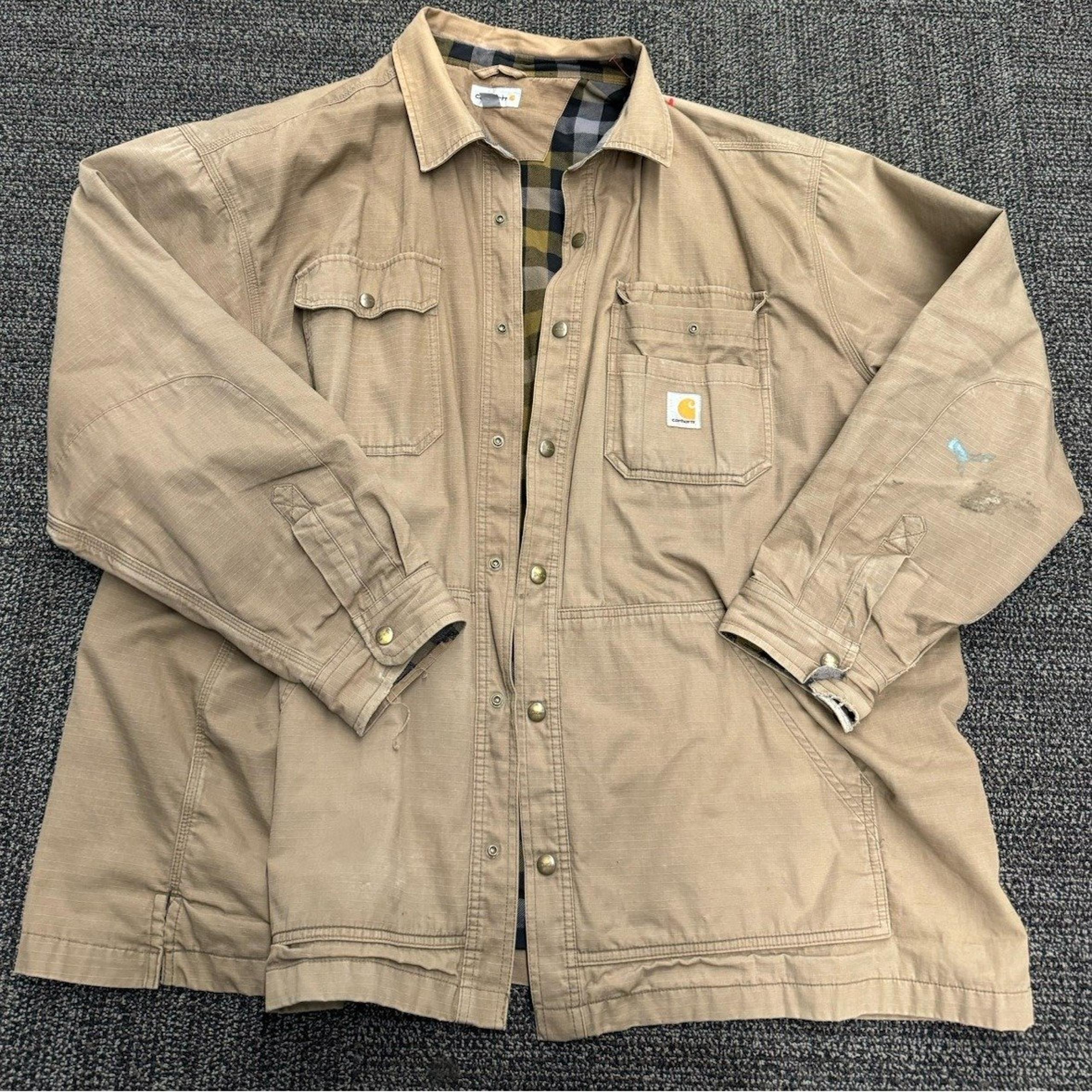 Carhartt Rugged Flex Canvas Fleece-Lined Work Shirt Jacket Men 4XL