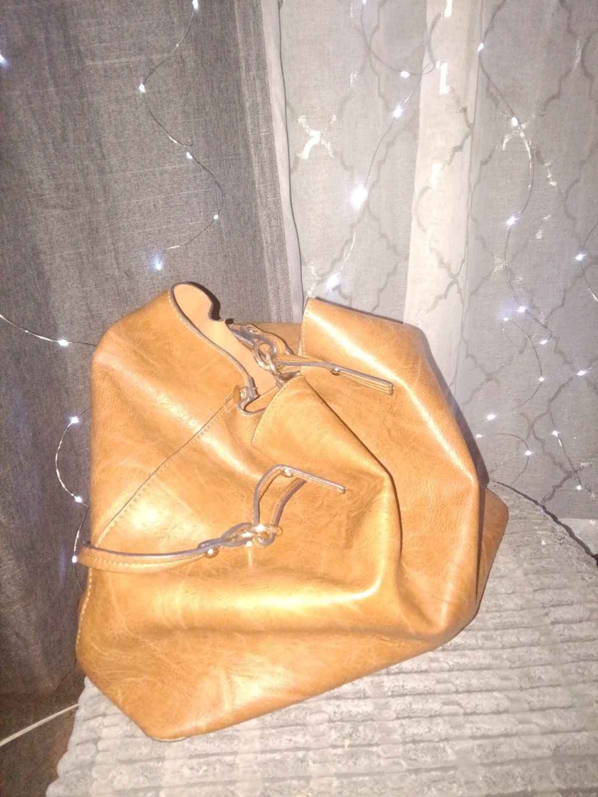 Leather over the shoulder hobo bag