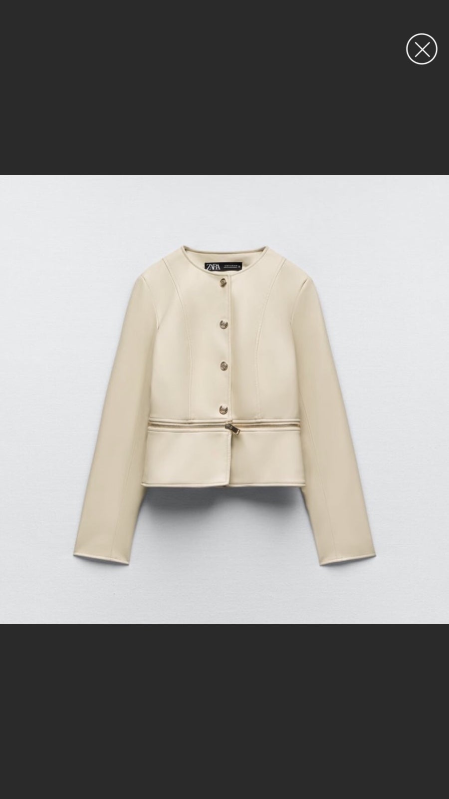 Zara faux leather zippered jacket