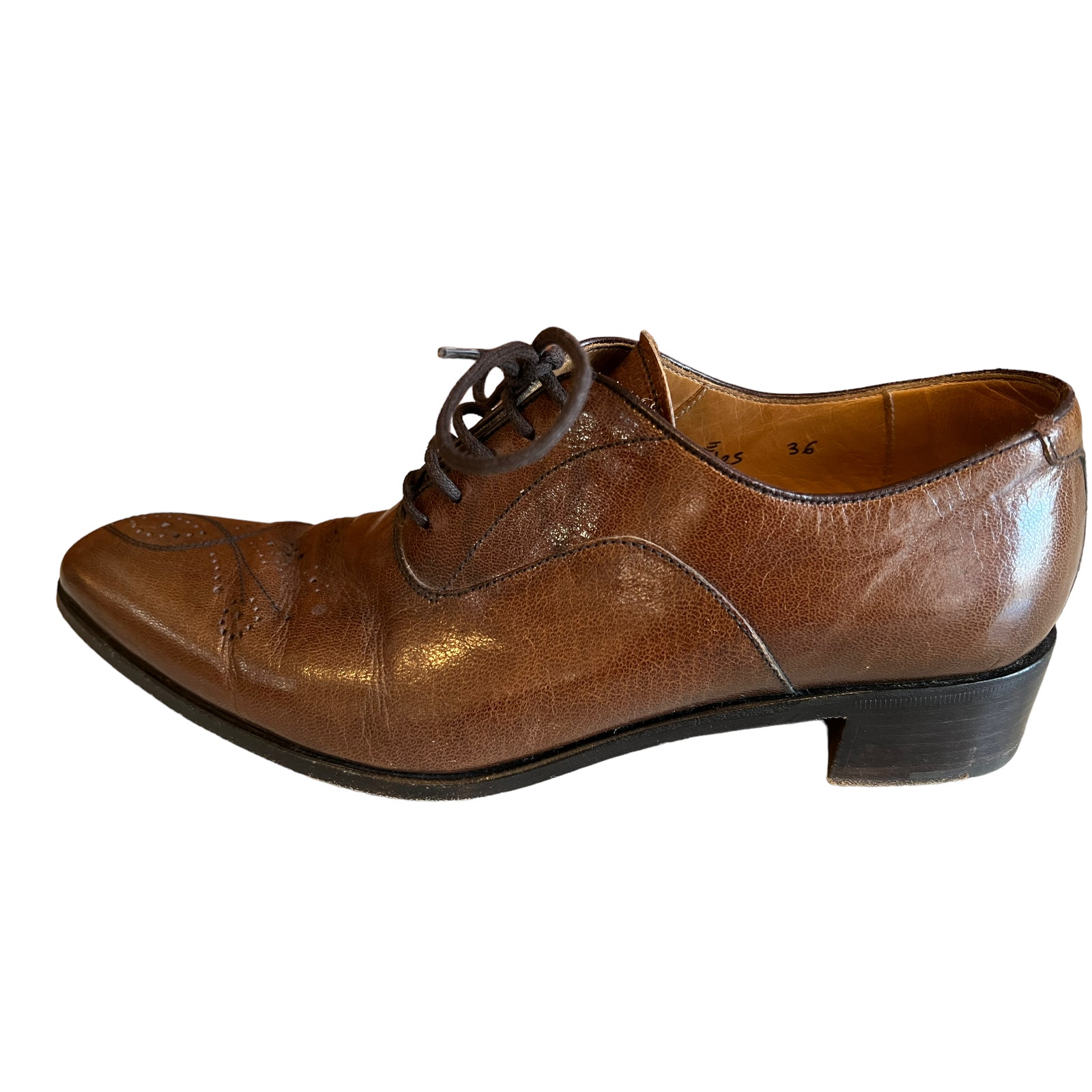 Church's English menswear inspired Wingtip Oxford Shoes Whiskey Brown 36