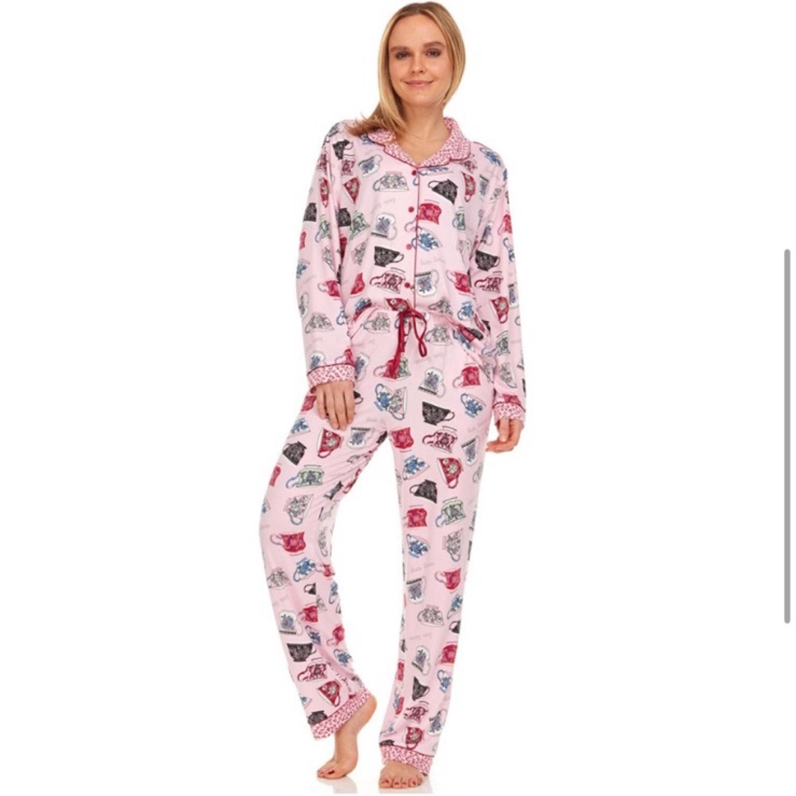 Flora Nikrooz Pink Tea Time Pajama Set Size Small NWT