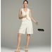 J. Crew High Rise Trouser Short City Twill Soft Ivory Tailored Classic US 4 NWT