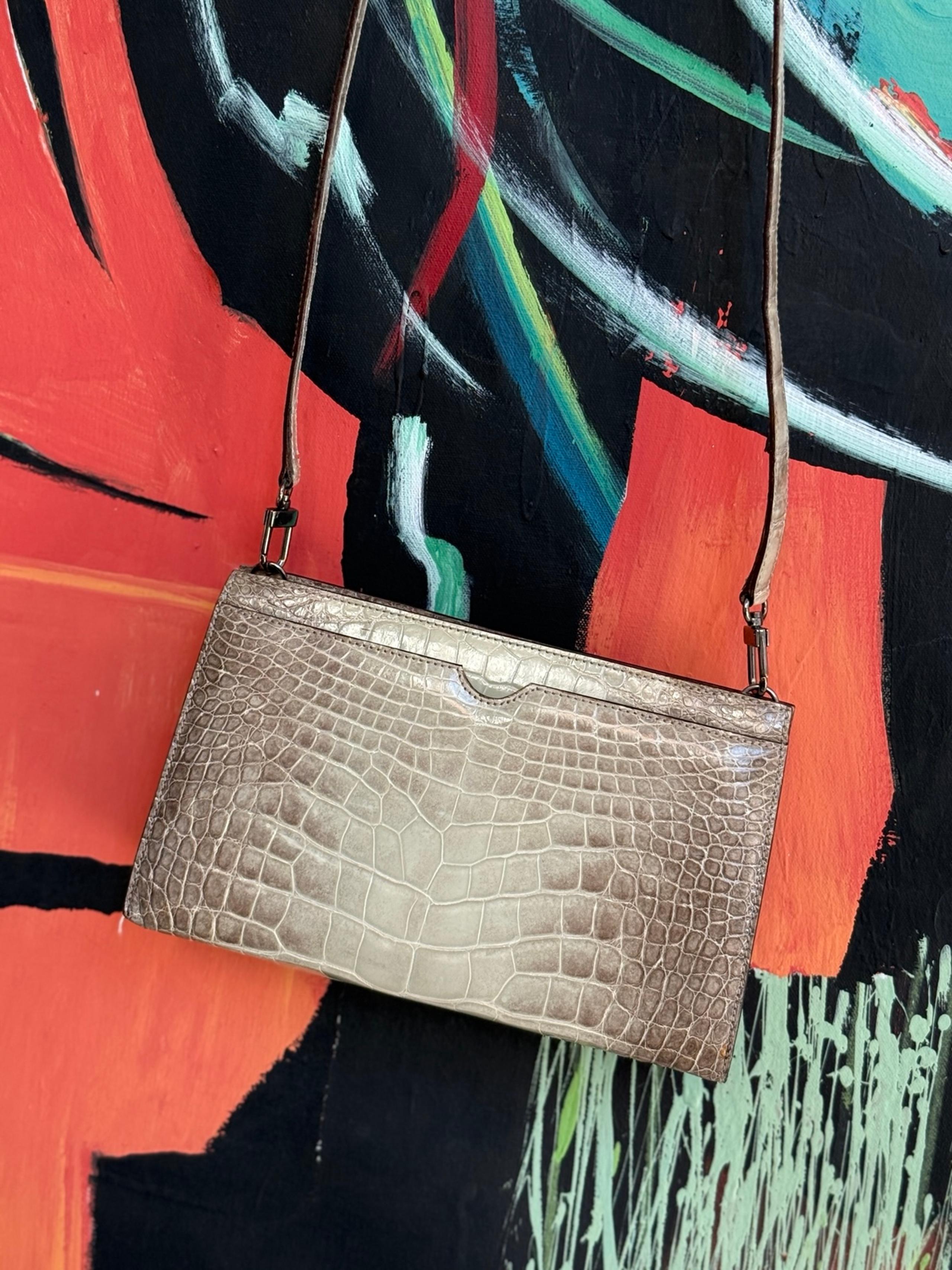 Giorgio Armani Light Green Crocodile Bag