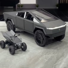 Die-cast Pull-back Pickup Truck Model with Alloy Mountain Bike – Doors Op