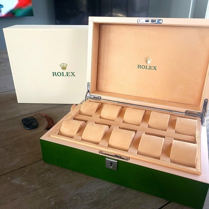 Rolex 10 Slot Watch Box & Case With Lock And Key - Replacement Rolex Storage