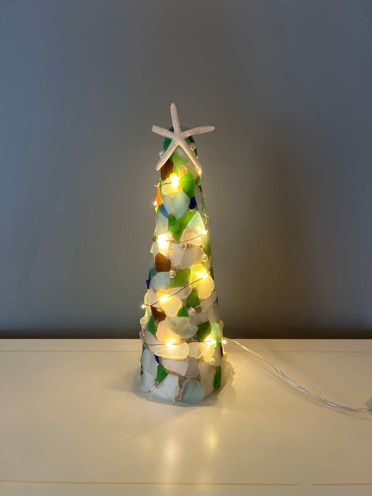 Sea Glass Lighted Christmas Tree