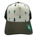 NWT Prana La Viva Trucker Hat Cap Unisex Cargo Green Trees Forest Organic Cotton