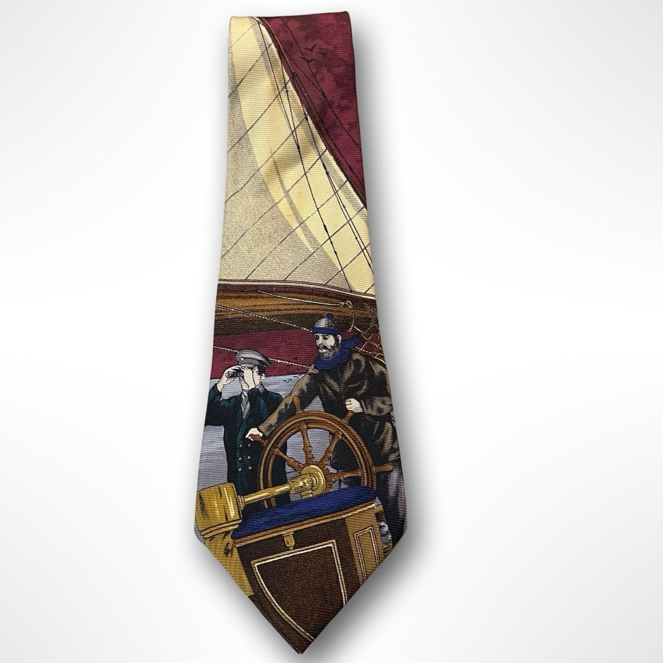 Nautica Fisherman’s Silk Tie. Hand printed in Italy.