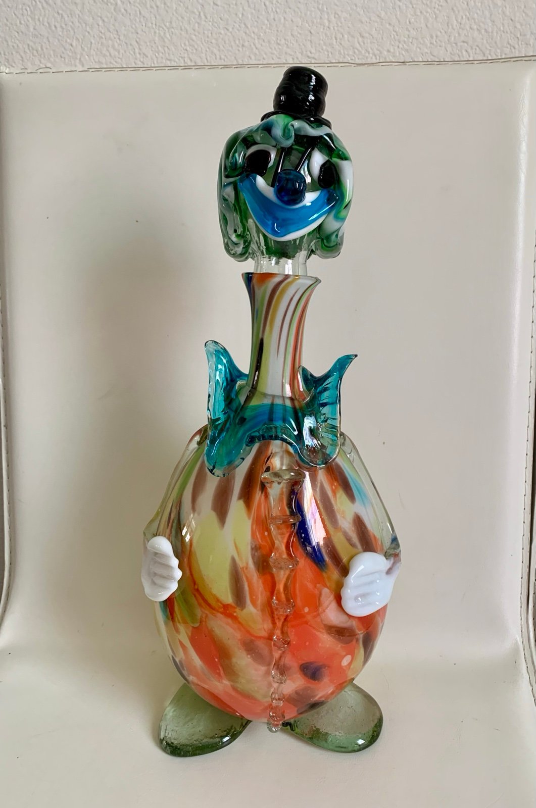 Vintage Murano Art Glass Clown Decanter