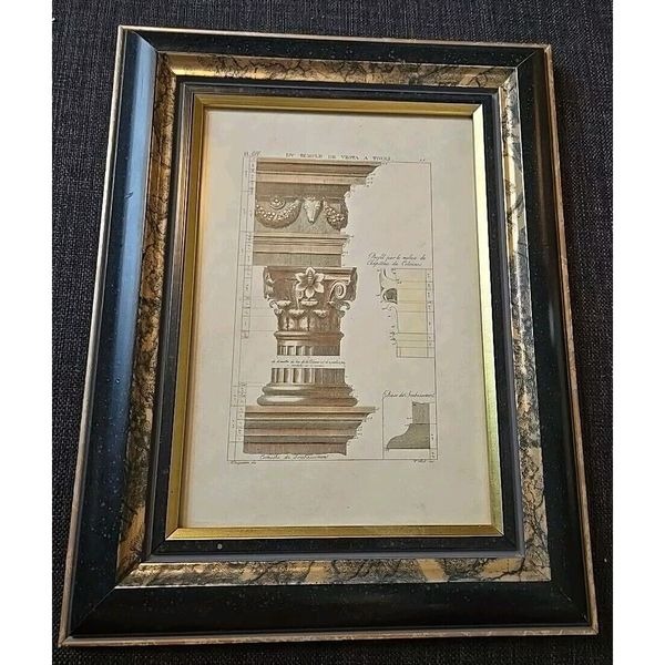 Framed Print: Column Architecture Capital Design Temple de Vesta Tivoli Italy