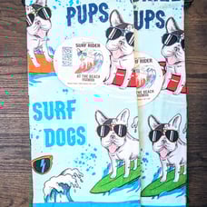 2 New French Bulldog Frenchie Dog Surfboard Beach Towels
