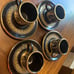 Coffee cups/VCoffee cups/Vintage Greek Demitasse Cup & Saucer 24K Gold Black Han