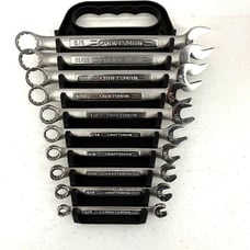 10 pc. Craftsman, Made in USA Combination Wrench Set. w/Carry Rack. 1/4 - 3/4