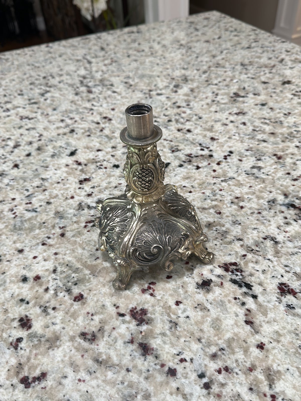 Candle stick silver baroque style