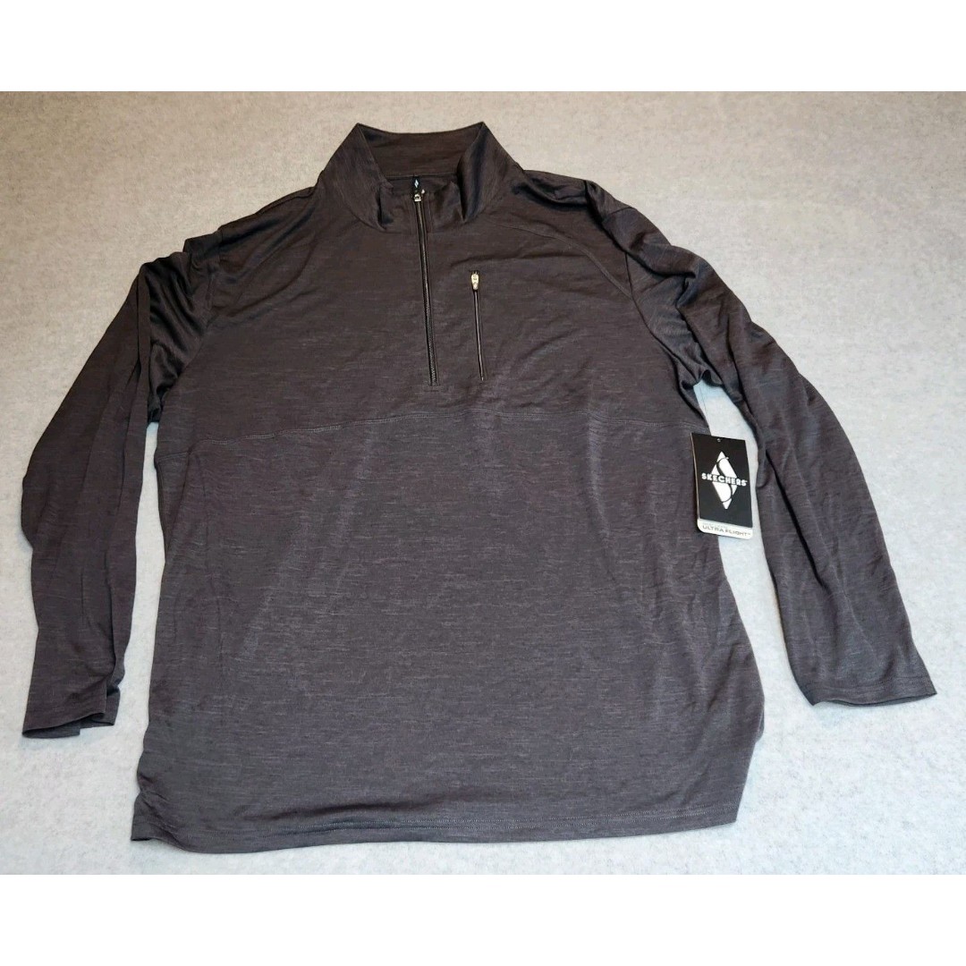 Skechers Men's On The Road 1/4 Zip Color BKCC X-Large NWT