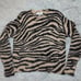Magaschoni Sweater Womens M Cashmere Cozy Soft Comfort Animal Print Preppy