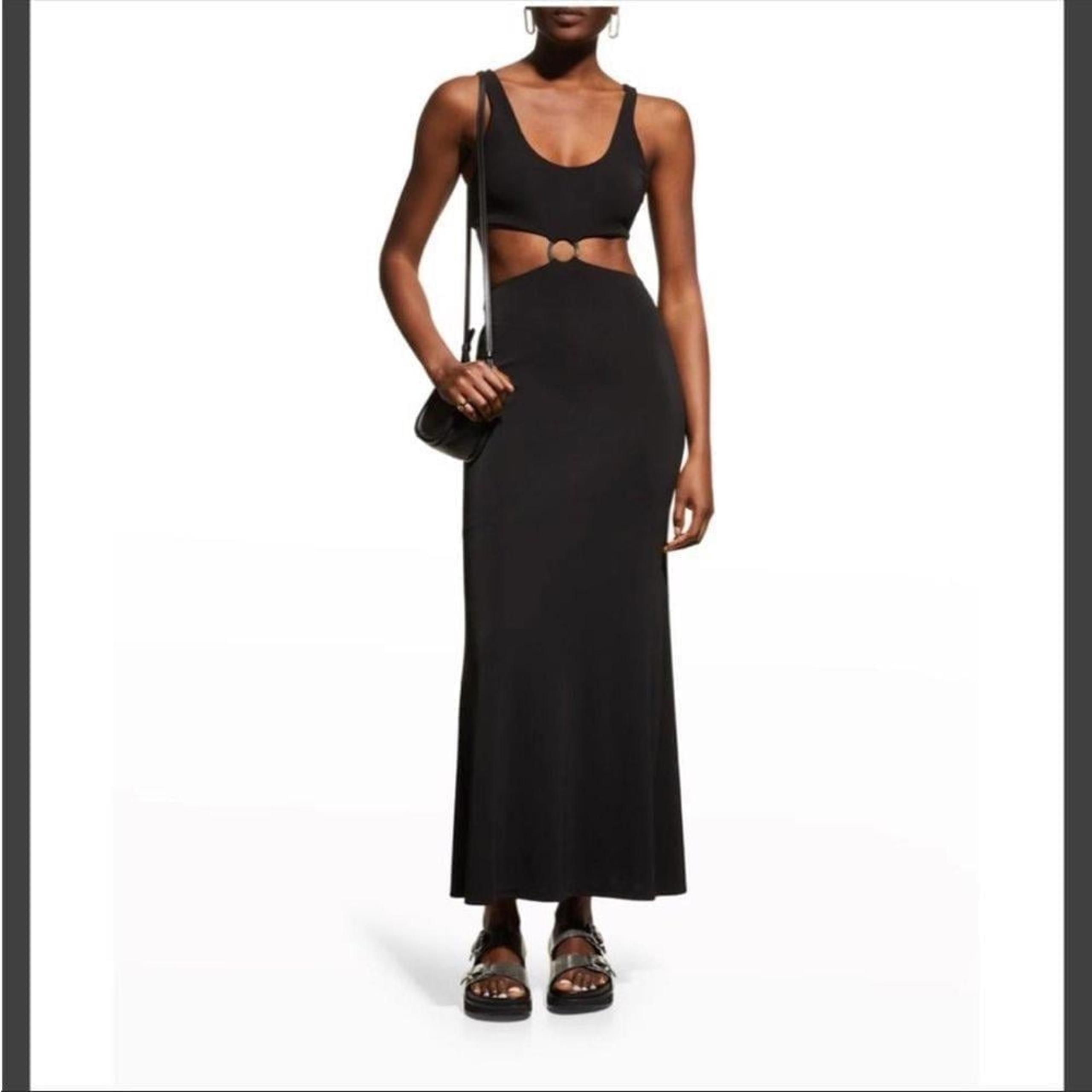 Alice + Olivia Womens Arizona Cutout O-Ring Black Maxi Dress Women's Size 8