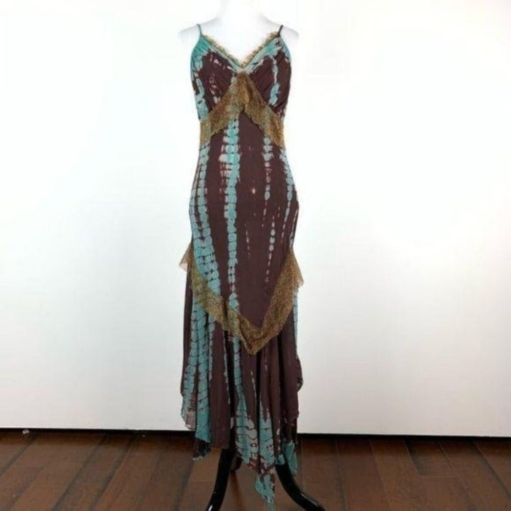 Temptation dress size S tie dye handkerchief hem