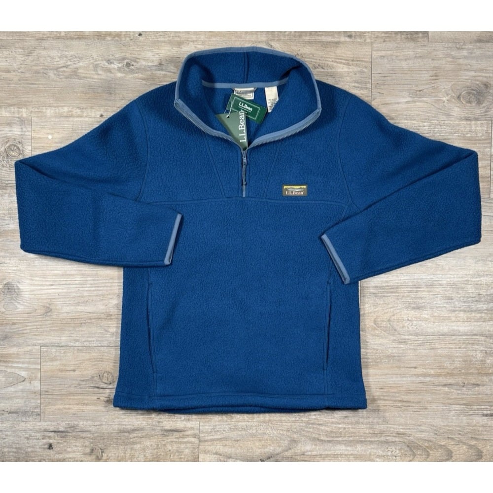 L.L. Bean Katahdin Fleece Pullover Jacket 1/4 Zip Blue Size S New with tags.