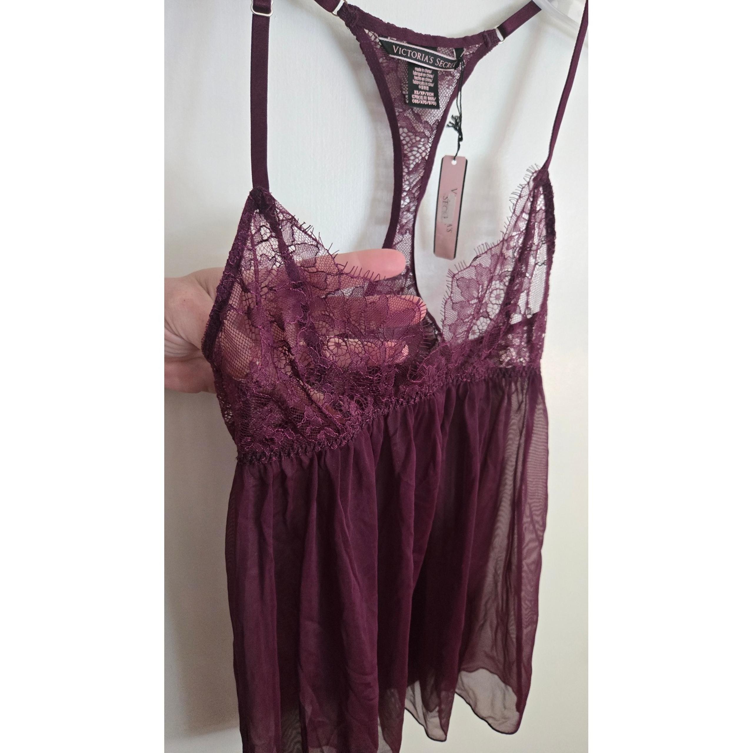 Victoria's Secret Babydoll Lingerie Lace Trim Racerback Sleepwear nightie XS NWT