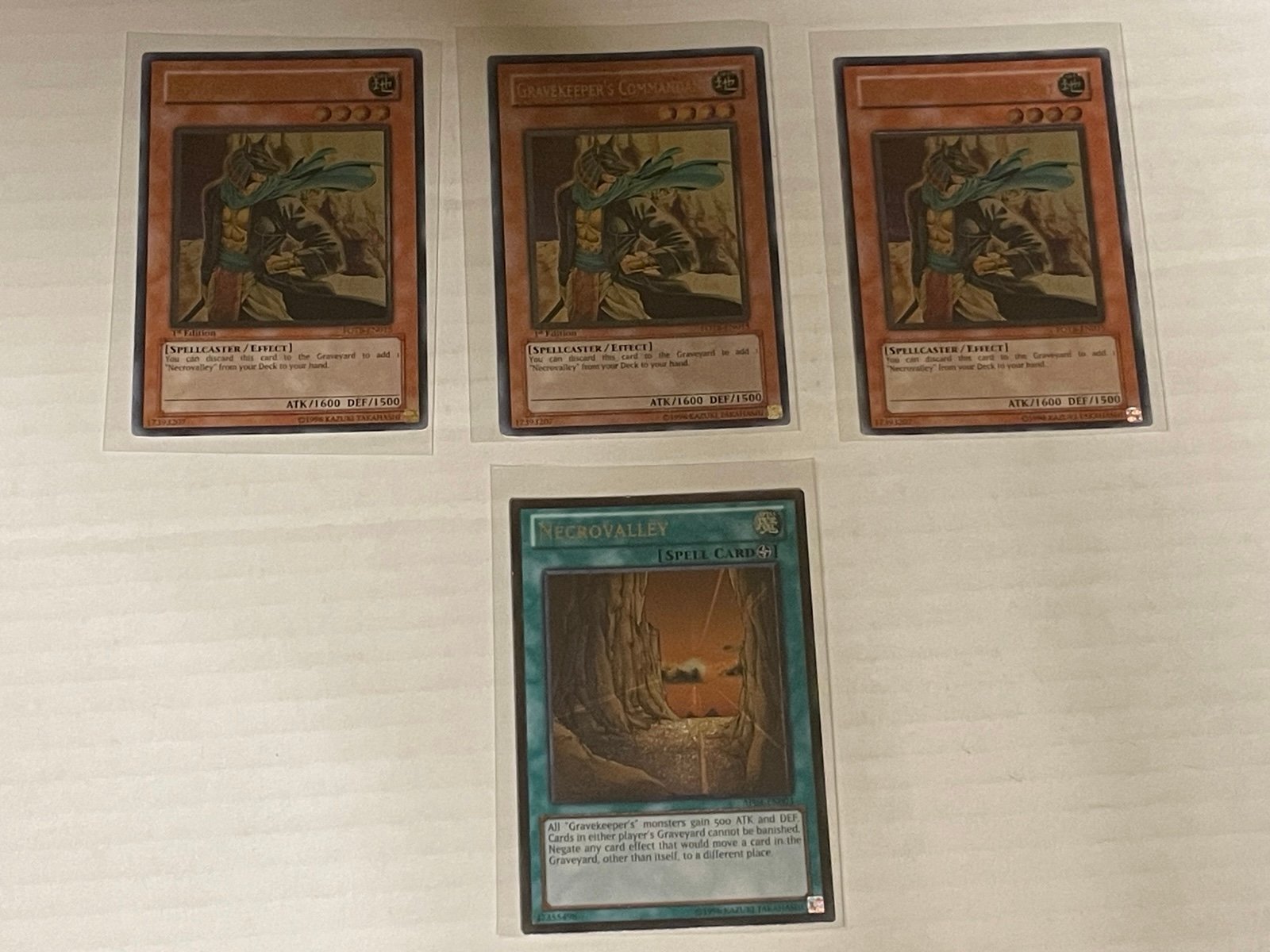 Yugioh Gravekeeper’s Commandant Ultimate Rare 1st Edition play set Necrovalley