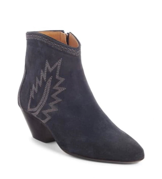 Isabel Marant Dacken Suede Leather Embroidered Bootie