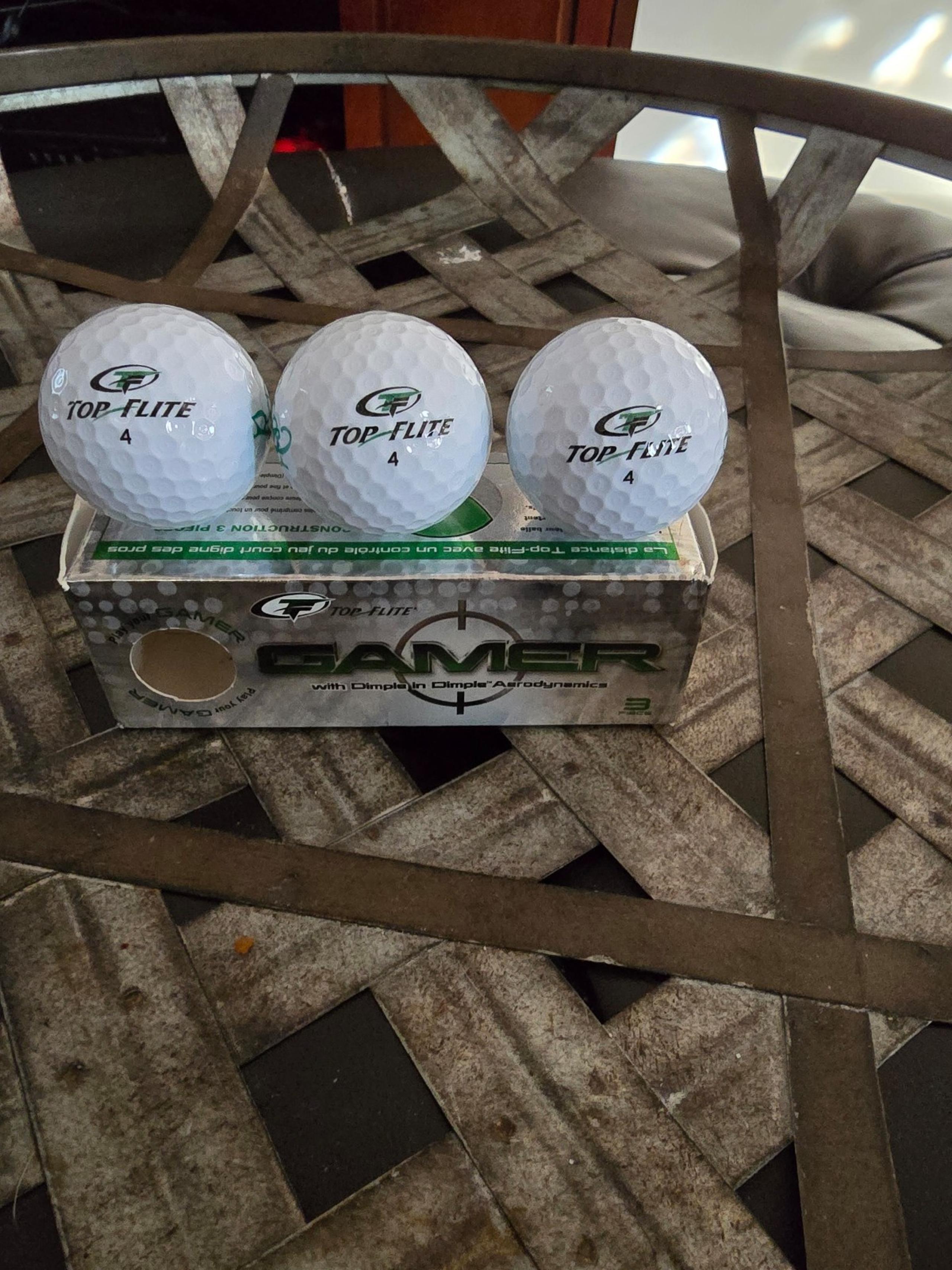 Top Flite Gamer Golf Balls, 3, New, Dimple In Dimple Aerodynamics