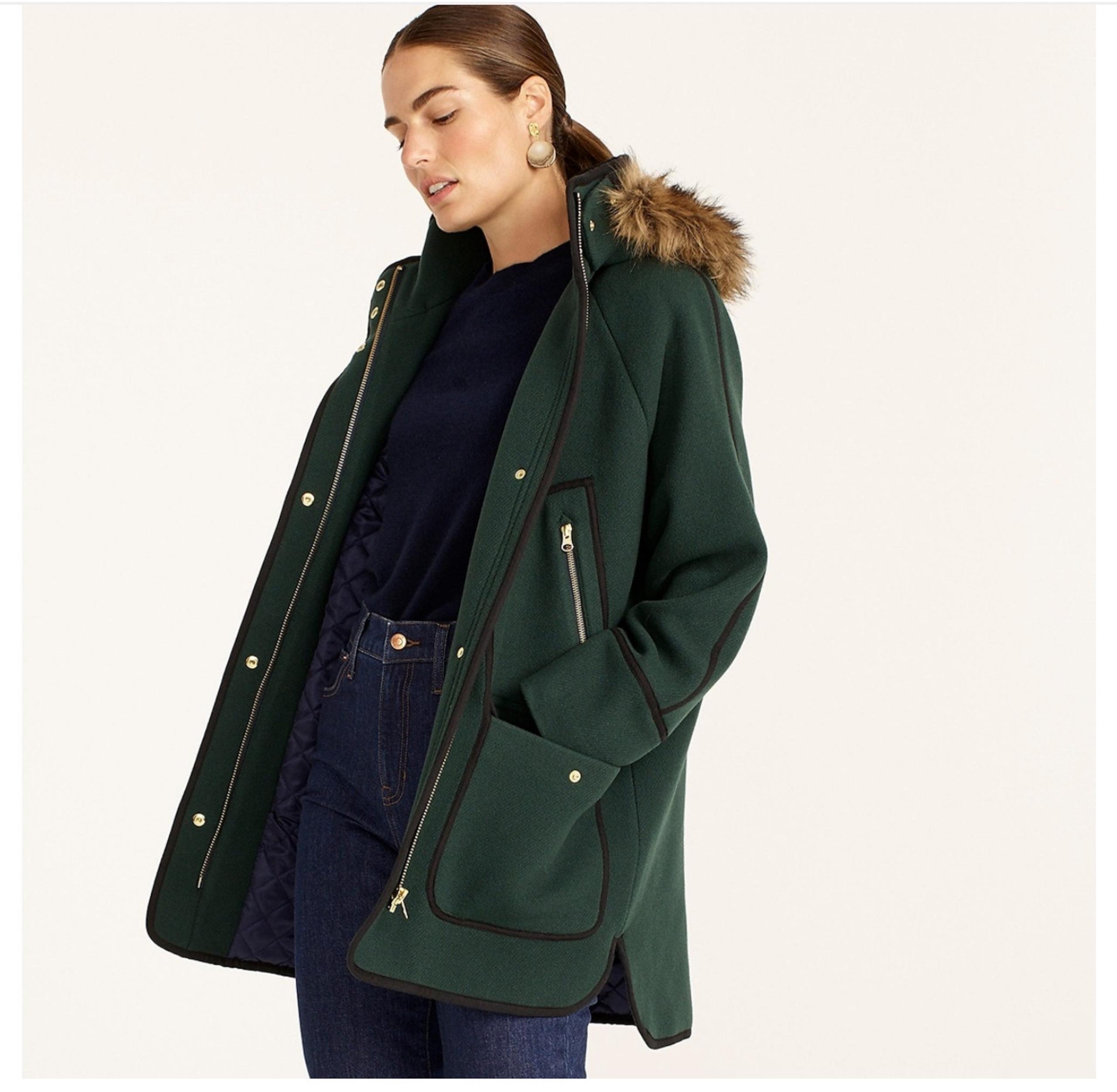 J. Crew Summit Parka Italian Wool Coat