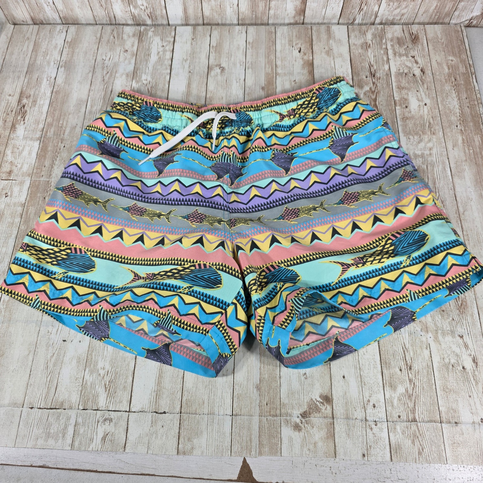 Chubbies Trunks Swim Trunks Retro Print Drawstring Medium