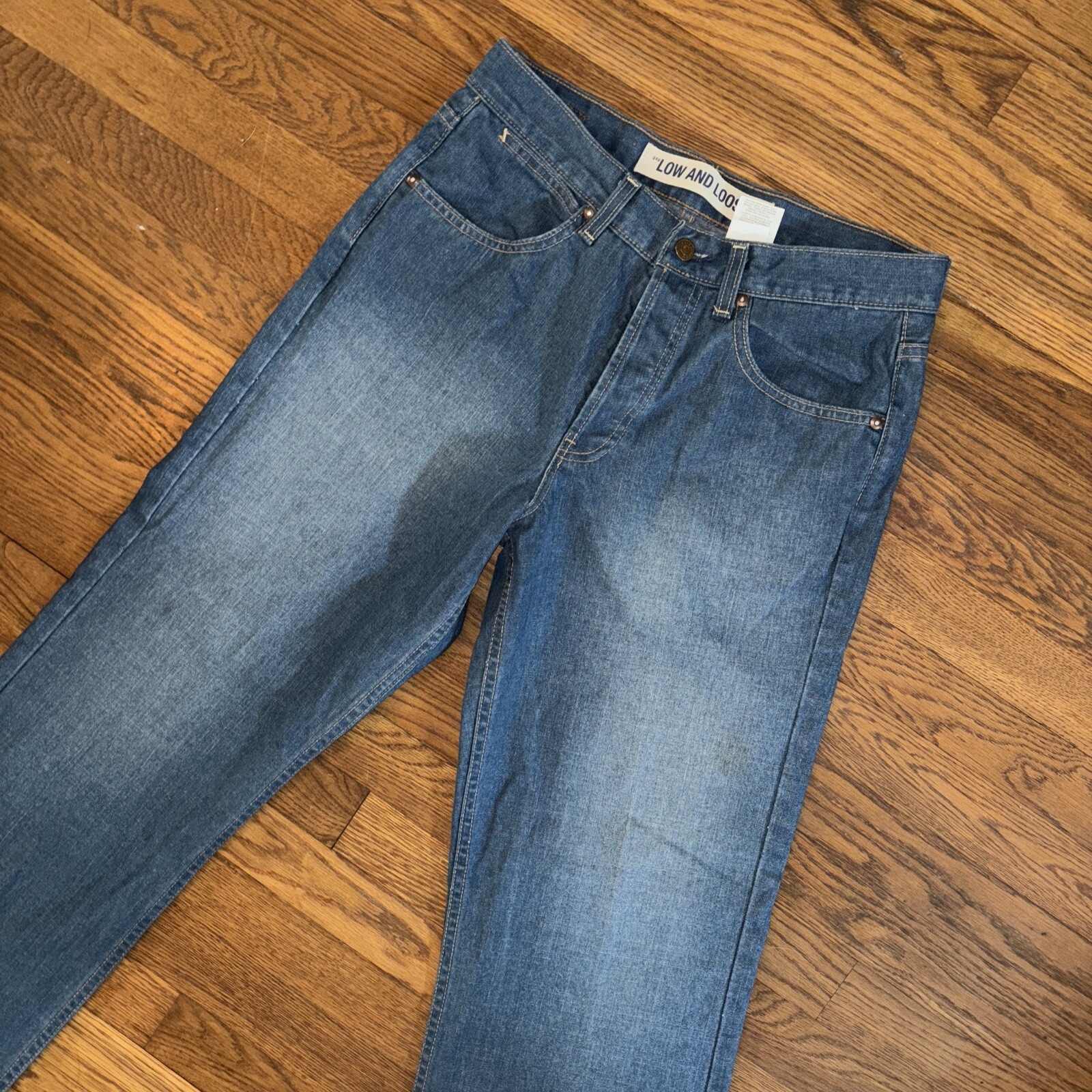 VTG Gap Jeans Mens 31X30 Denim Low Loose Button Fly Medium Wash 90s Made In USA