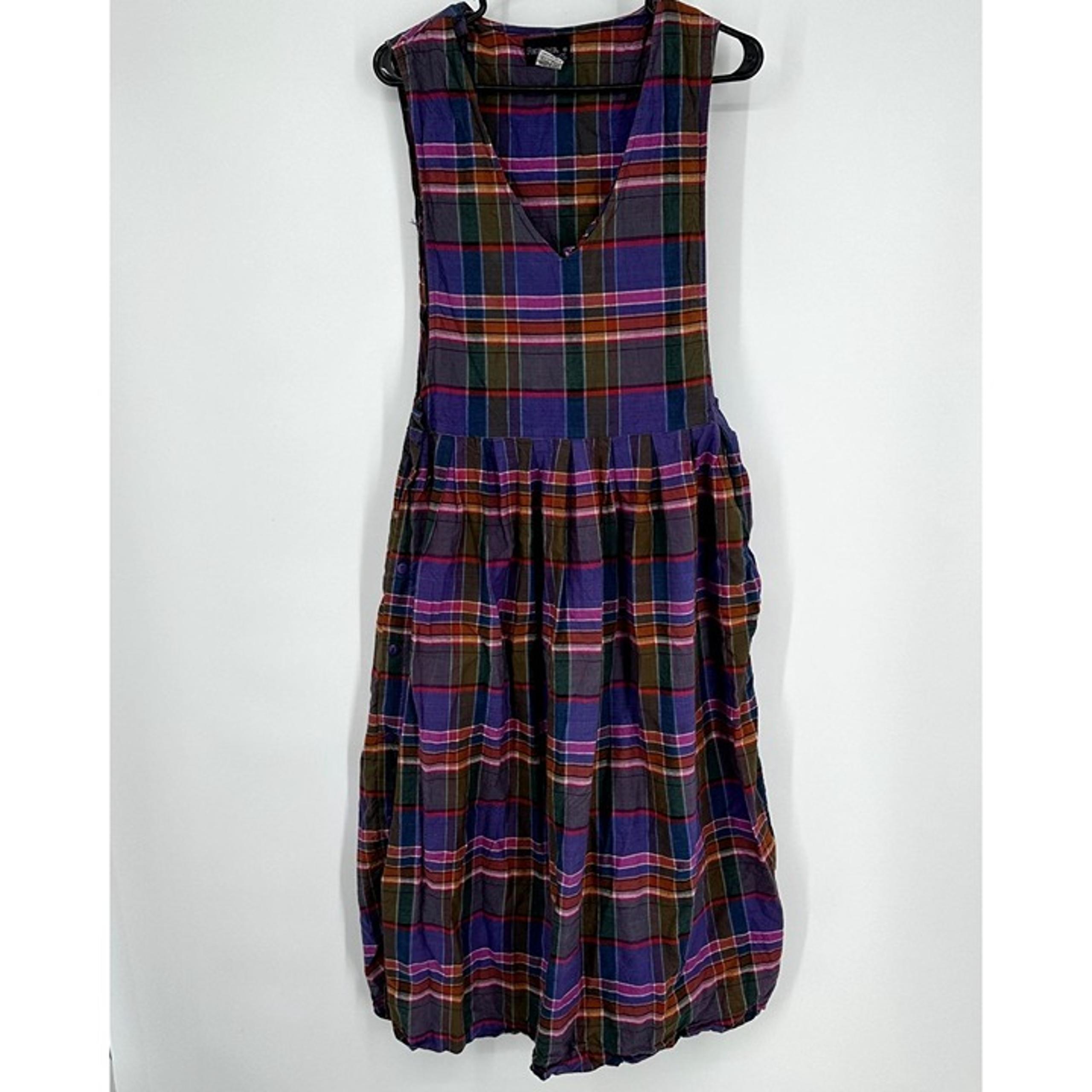 Fundamental Things Women's Vintage Dress Size 14 Plaid Sleevless