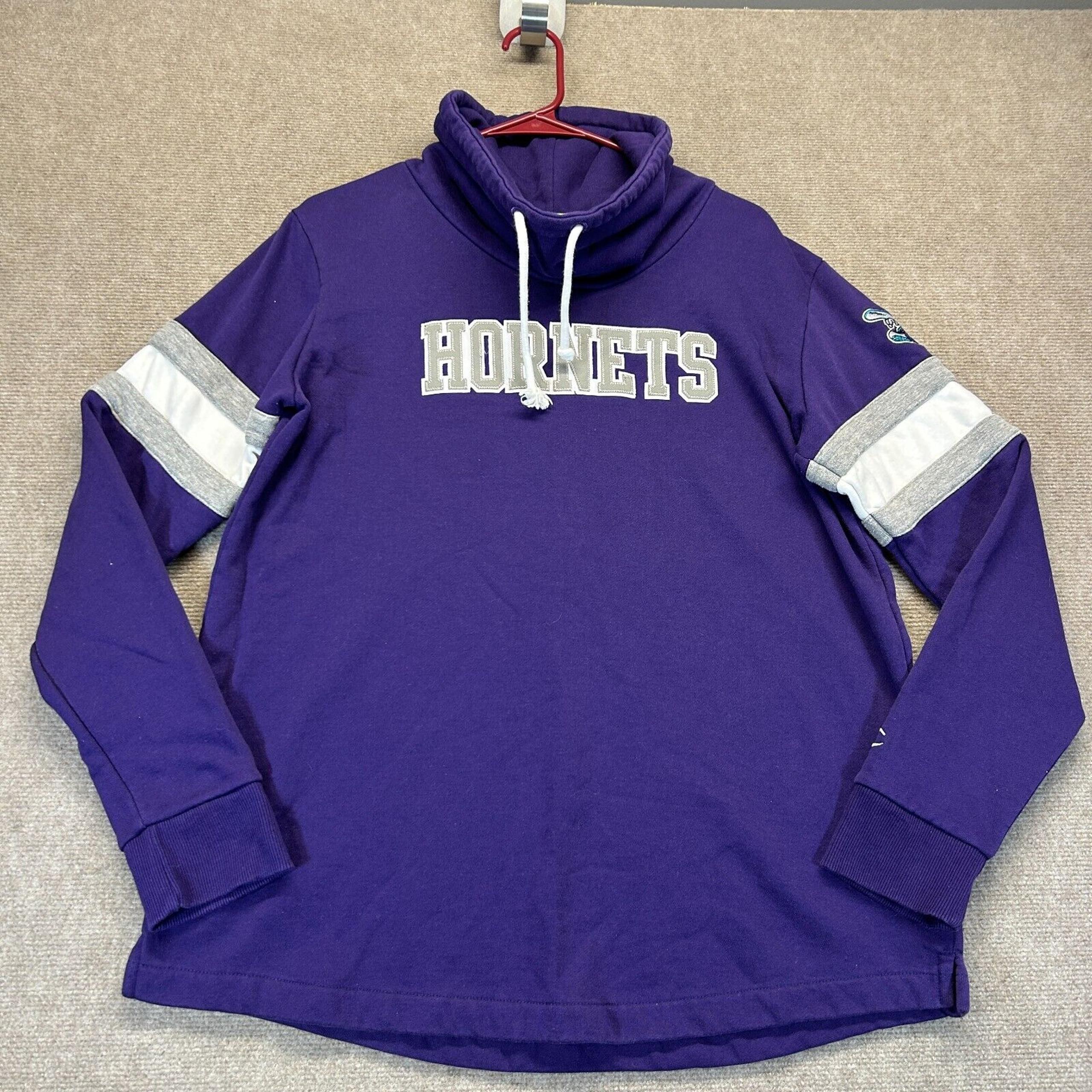 Charlotte Hornets Sweatshirt Women's XL Purple Cowl Neck Pullover Champion