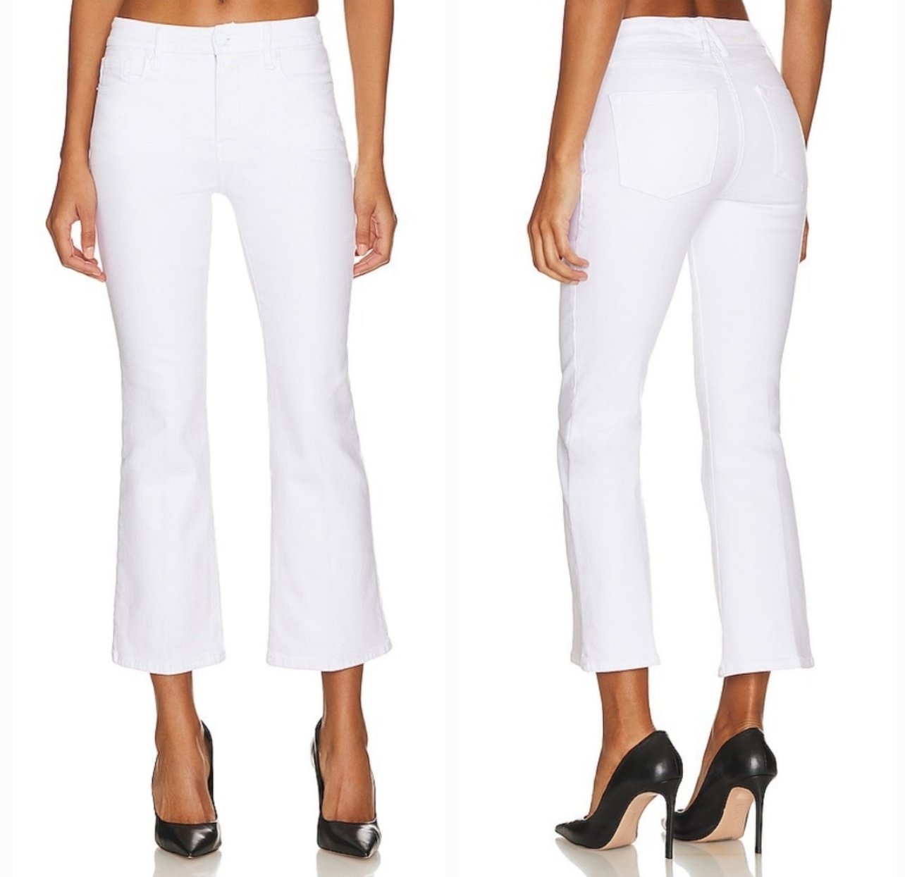 Good American Good Legs Crop Mini Boot in White001