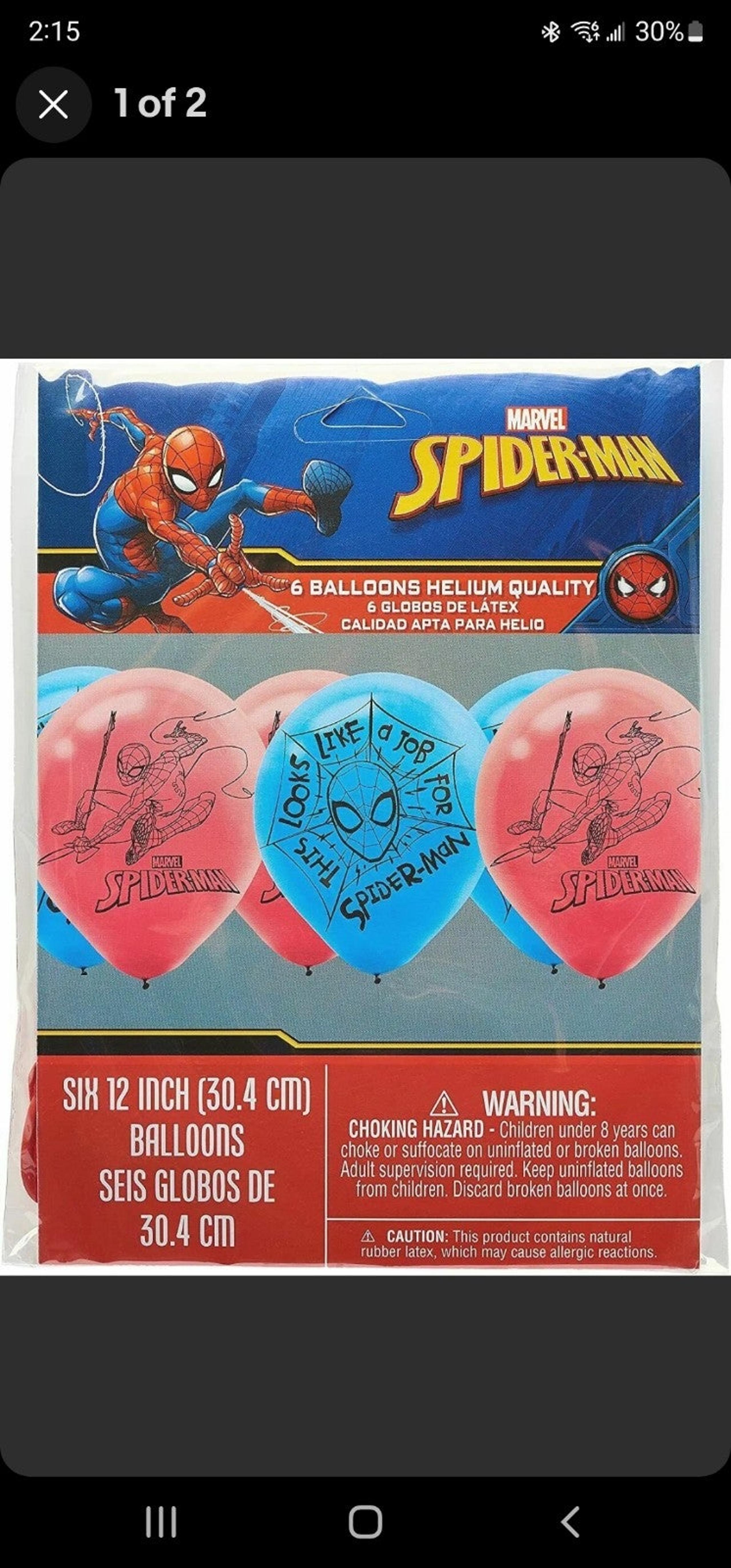 Marvel Ultimate Spider-Man Latex Balloons Party Supplies Decorations 12" (6pcs)